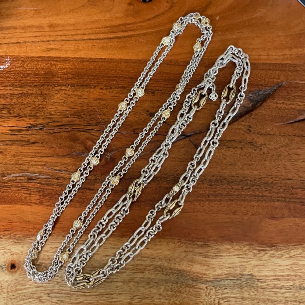 John Medeiros fine jewelry necklace duo-like new!